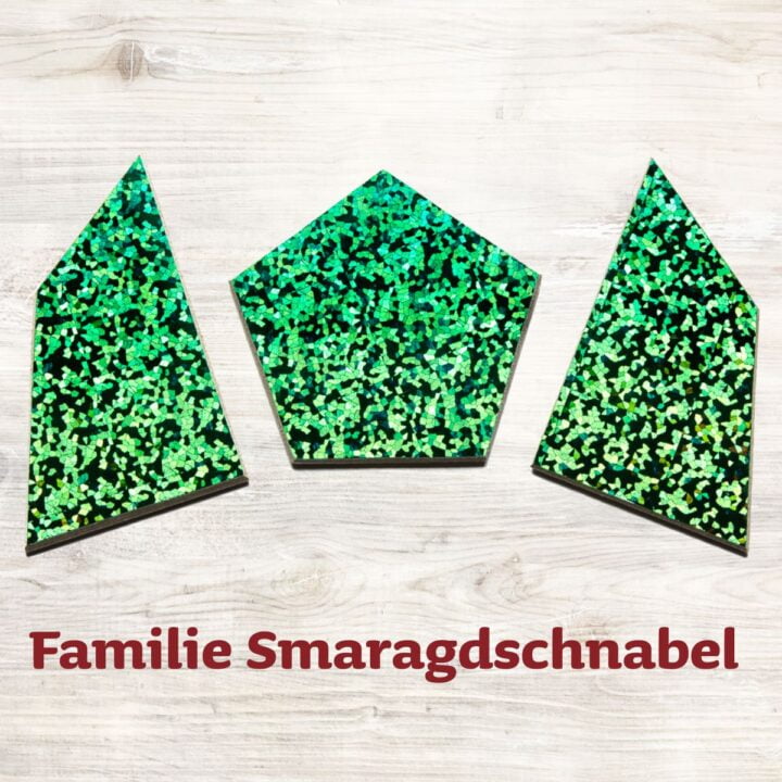 Familie Smaragdschnabel für das Speedolino Schneesturm Spiel.